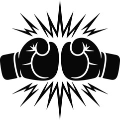 Black Boxing Gloves with Explosive Burst Icon fight © Priyom