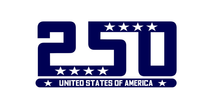 USA 250th anniversary commemorative graphic, America Independence day design