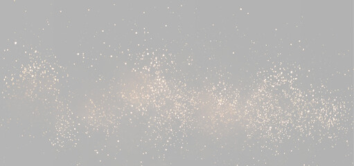 Golden fire sparks trail and glowing particles isolated on  gray background, burning embers wave © Maxim