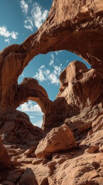 Unique rock formations in a desert landscape