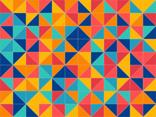 Fototapeta premium Modern Half Square Triangle Pattern Bold Wall Art