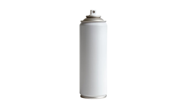 Isolated blank white aerosol spray paint can mockup, realistic metal cylinder container