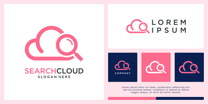 Searching cloud logo design template