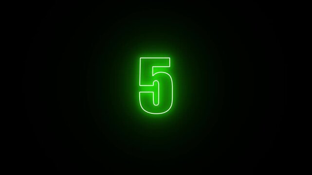  Modern Golden Neon Number 10 to 0 Countdown Display with Circular Light Effect on Black Background
