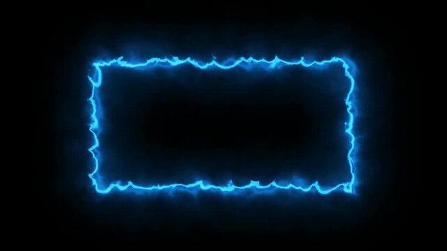 rectangle frame icon animation glowing neon pink and blue color bordar frame display box round shape retro screen photo frame rotation seamless footage line movement on black background.