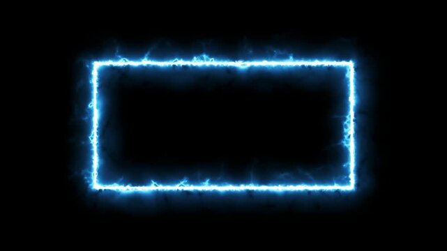 rectangle frame icon animation glowing neon pink and blue color bordar frame display box round shape retro screen photo frame rotation seamless footage line movement on black background.