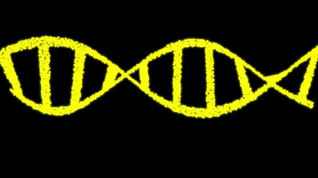 DNA icon animation. DNA spiral and structure, hereditary gene, genetic mutation, healthy genome, genetic engineering concept. Glowing neon DNA icon isolated .Double helix structure . 