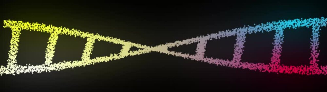4 color  DNA forensics research. Plexus DNA Triangle Biology Chromosome Science Blue Helix Research