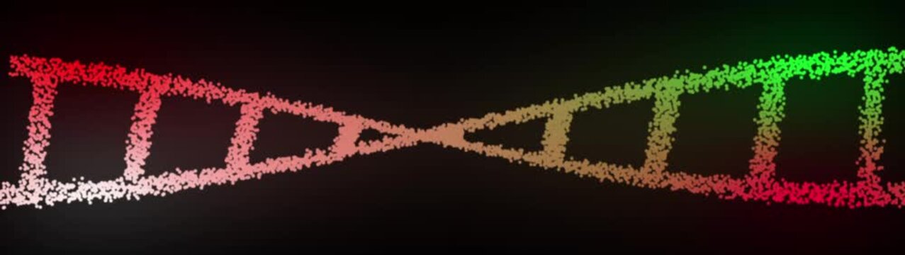 4 color  DNA forensics research. Plexus DNA Triangle Biology Chromosome Science Blue Helix Research