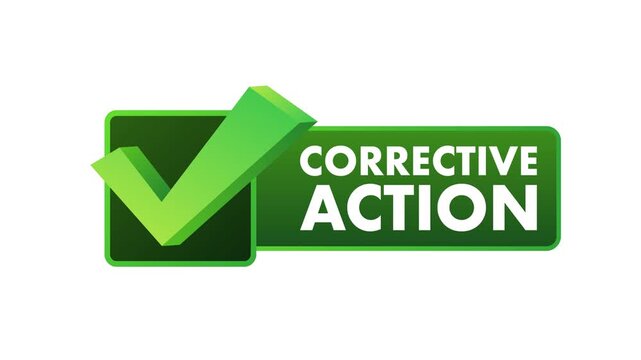 Corrective action check mark business animation