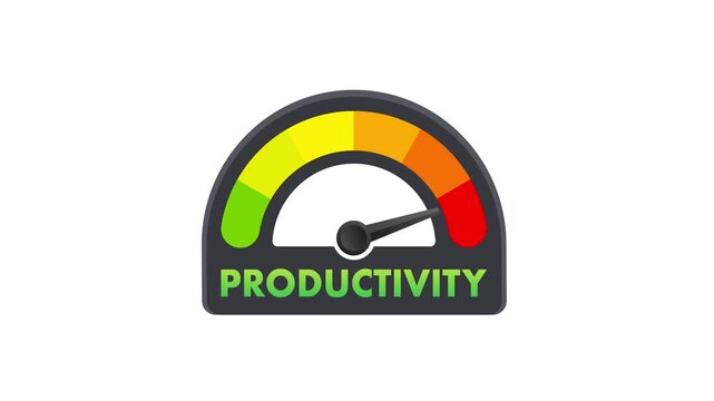 Productivity meter level increasing animation concept