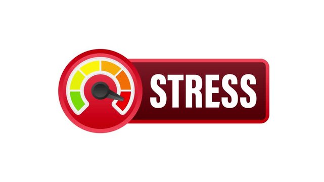 Stress level meter increasing and decreasing animation