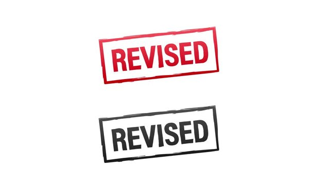 Revised stamp text animation on white and green screen