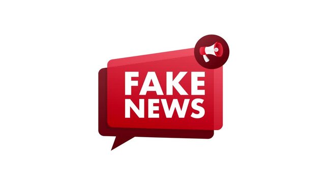 Animated fake news speech bubble with megaphone