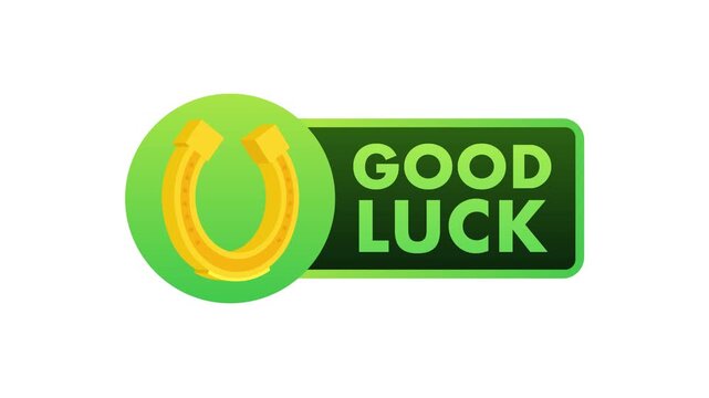 Golden horseshoe good luck symbol animation
