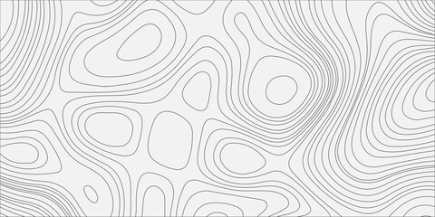 Abstract topographic map background with grey contour lines on light grey backdrop for geographic design templates. Geographic terrain elevation on a light grey, neutral backdrop. © Creative Arts