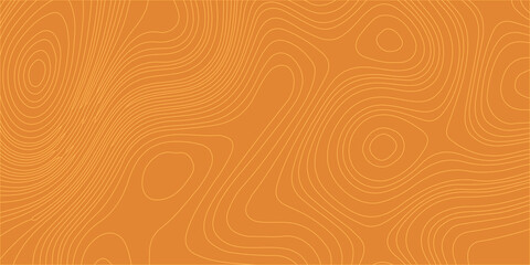 Orange topographic map background with abstract wavy contour lines for minimal vector graphic design layouts. A stylized geographic map, wood grain texture, or fluid ripples. © Creative Arts