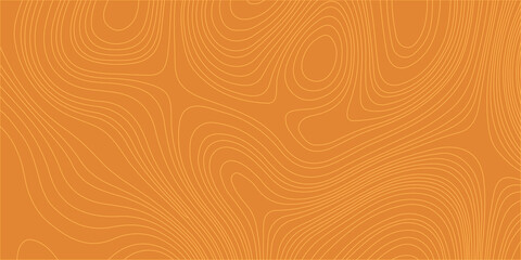 Orange topographic map background with abstract wavy contour lines for minimal vector graphic design layouts. A stylized geographic map, wood grain texture, or fluid ripples. © Creative Arts