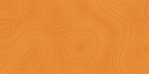 Orange topographic map background with abstract wavy contour lines for minimal vector graphic design layouts. A stylized geographic map, wood grain texture, or fluid ripples. © Creative Arts