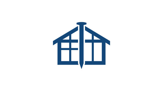 Blue house with a hammer icon.