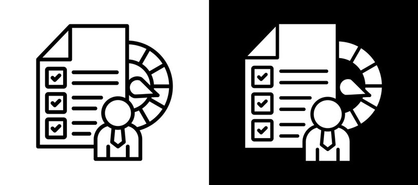 Performance Management Icon Set In Black And White Filled Style Collection