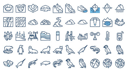 Arctic and Geology Research Icon Set © Yasmin