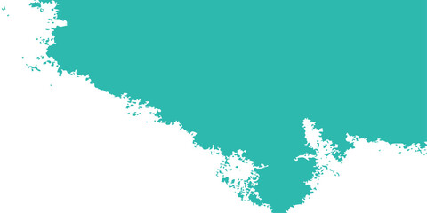 Fototapeta premium abstract turquoise shape with jagged irregular edge transitioning into white background resembling artistic coastline for design use