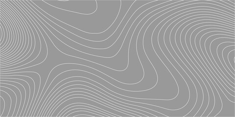 Grey abstract topographic map background with white contour lines creating a minimalist wavy line pattern backdrop. White topographic contour lines across a solid grey backdrop, a geographic map © Creative Arts
