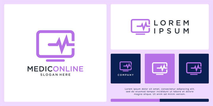 Medic online logo design template