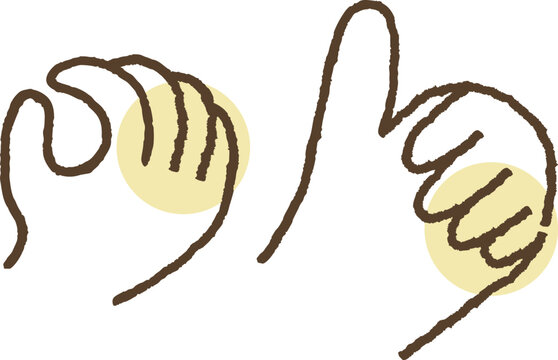Outlined Hand Gesture Doodle Illustration