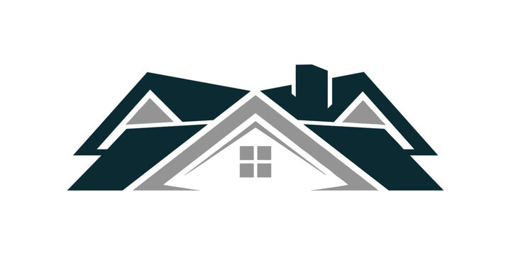 Abstract modern house roof real estate logo.