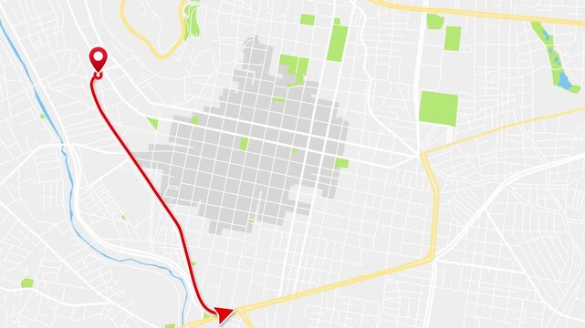 Oaxaca Mexico Map Route Animation With Red Arrow And Location Pin