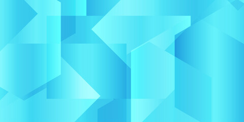 Obraz premium Abstract geometric background in shades of blue and turquoise, with overlapping shapes creating a sense of depth and modern design.
