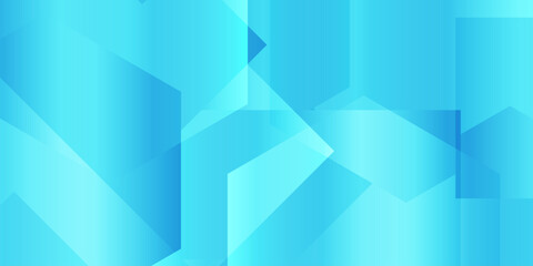 Obraz premium Abstract geometric composition in shades of cyan and blue, featuring overlapping planes and subtle gradients, creating a modern and clean aesthetic.