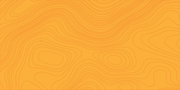 Abstract topographic map pattern with contour lines on a vibrant orange background, creating a modern and graphic visual.