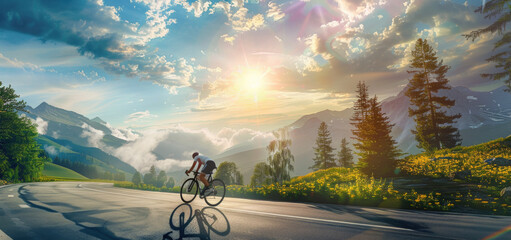 Fototapeta premium Bicycle racing cyclist.