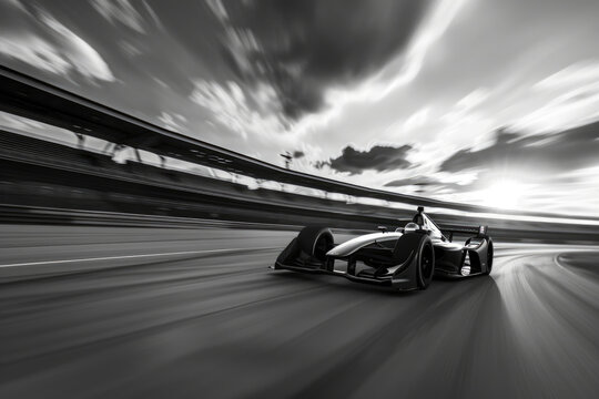Sport car driving on the track.