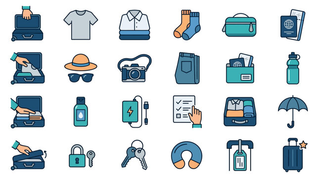 Travel and Packing Icon Set