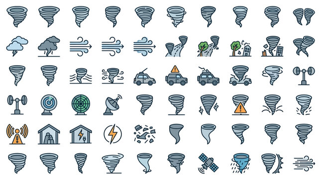 Tornado and Severe Weather Icon Set
