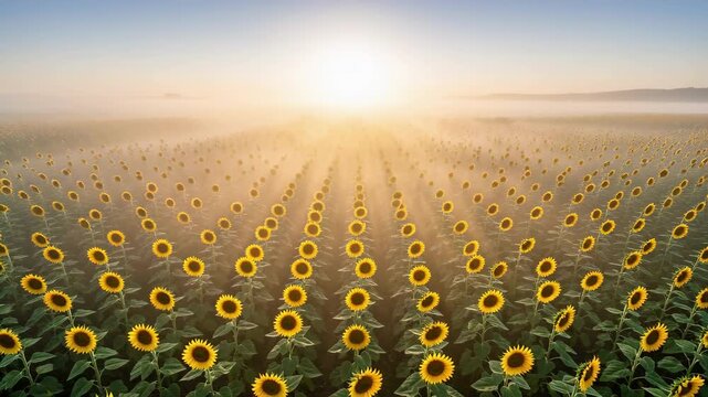 Sunflower Field at Sunrise.