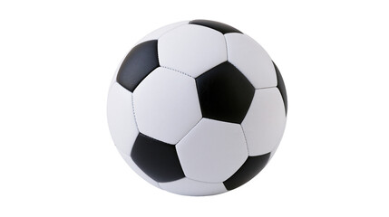 Naklejka premium Classic black and white soccer ball, isolated on transparent background