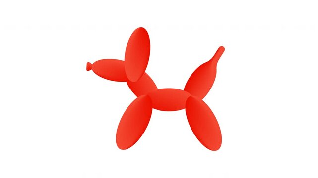 Balloon dog icon an animation. Bright red balloon dog animated. for mobile concept and web design. vector illustration