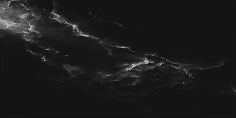 Dark swirling marble texture with striking white veins creating a dramatic and luxurious abstract background. © mehek
