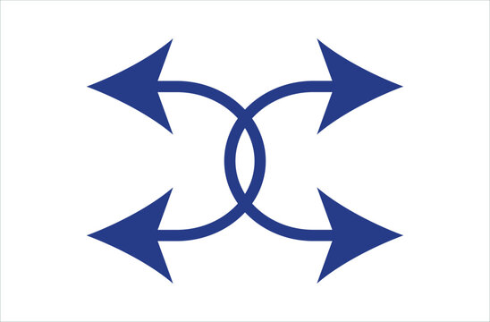 Abstract interlocking arrow icons for graphic design