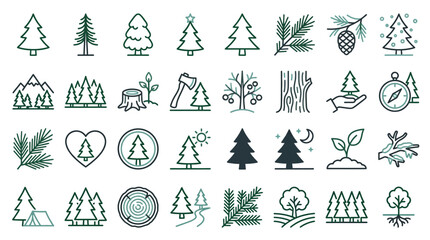 Forest and Tree Icon Set © Bams