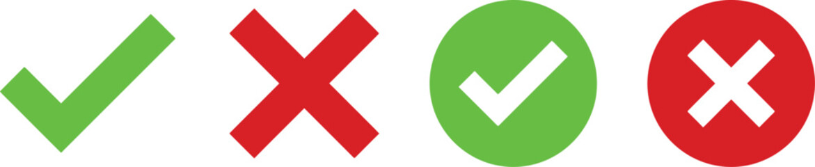 Green checkmark and red x icons © Md. Musaddik Rahman