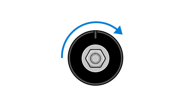 Rotating Drum or Wheel with Hexagonal Nut
