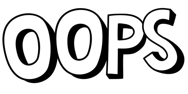 Oops shadow font typography png