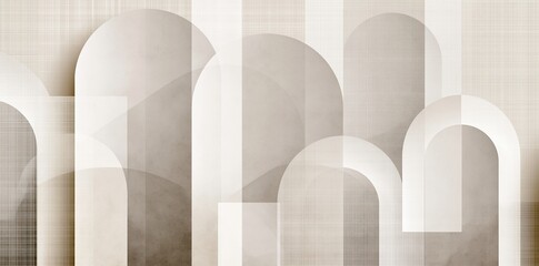 Fototapeta premium Abstract arched shapes with soft light and modern architectural