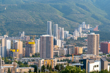 Fototapeta premium View of Tbilisi, modern residential buildings